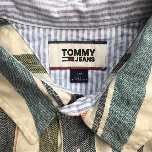 NWOT TOMMY JEANS COTTON STRIPE SHIRT - S - Picture 11 of 13